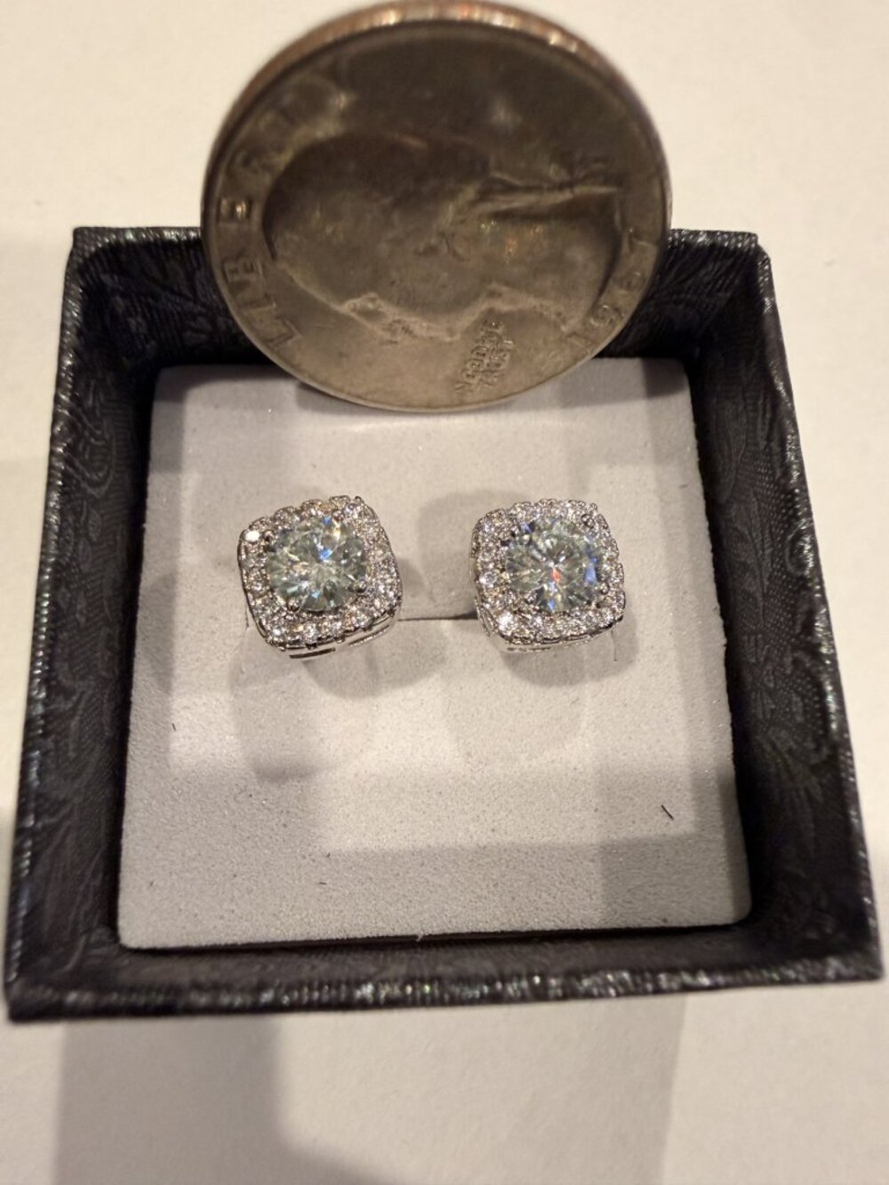 Gorgeous 925 Sterling Silver Moissanite Earrings